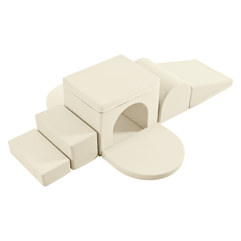 Ensemble de jeu 7-en-1 en mousse souple pour enfants et tout-petits - beige