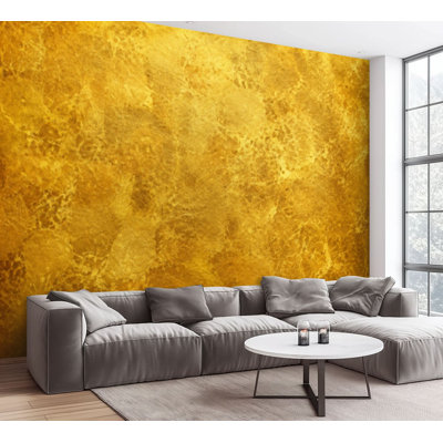 Wall Mural Peel and Stick Wallpaper Brushed brass plate Self-Adhesive Removable Contact Paper Wall Decor for Living Room Bedroom 100"H x 144"W