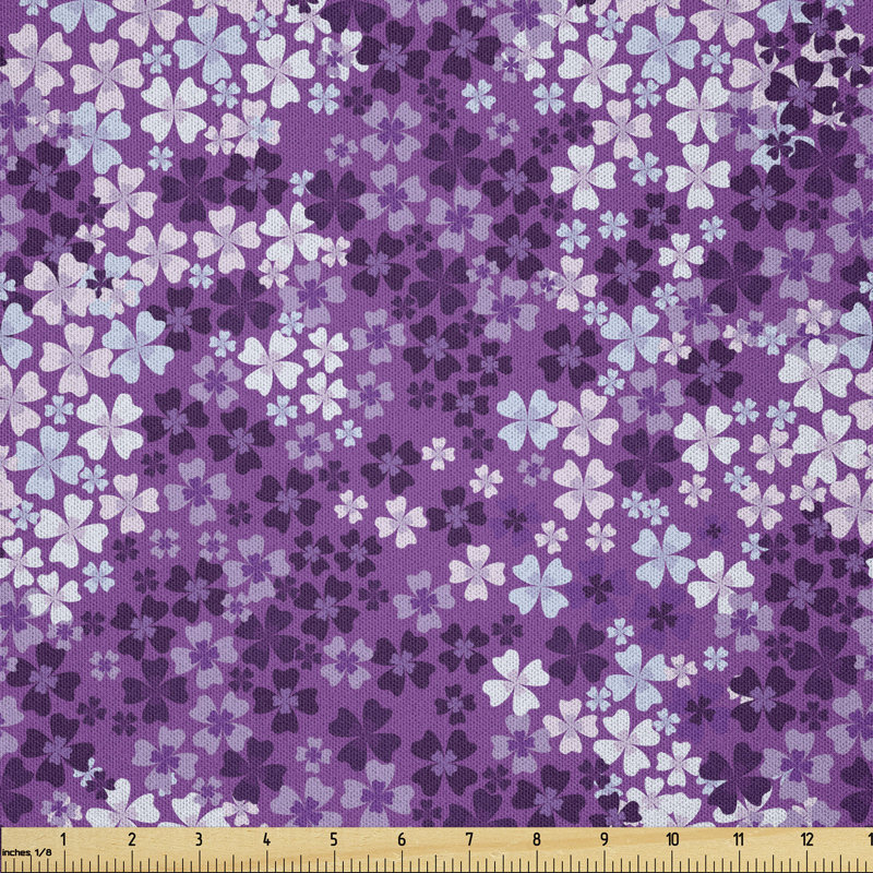 Cutaia Lilac Flowers Blossoms in Spring Romantic Meadow Fabric