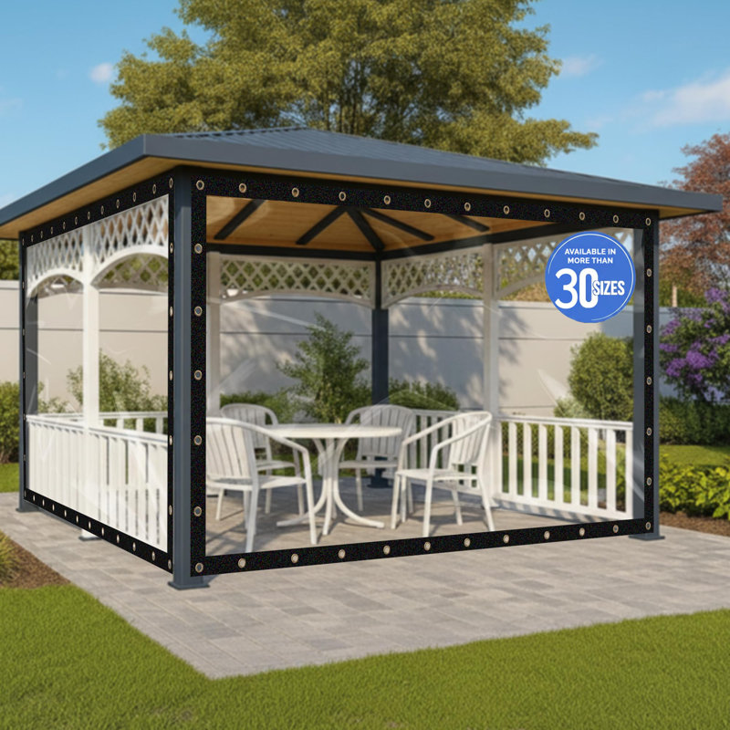 Auvent de remplacement transparent imperméable et résistant aux intempéries, H 144 po x l 300 po