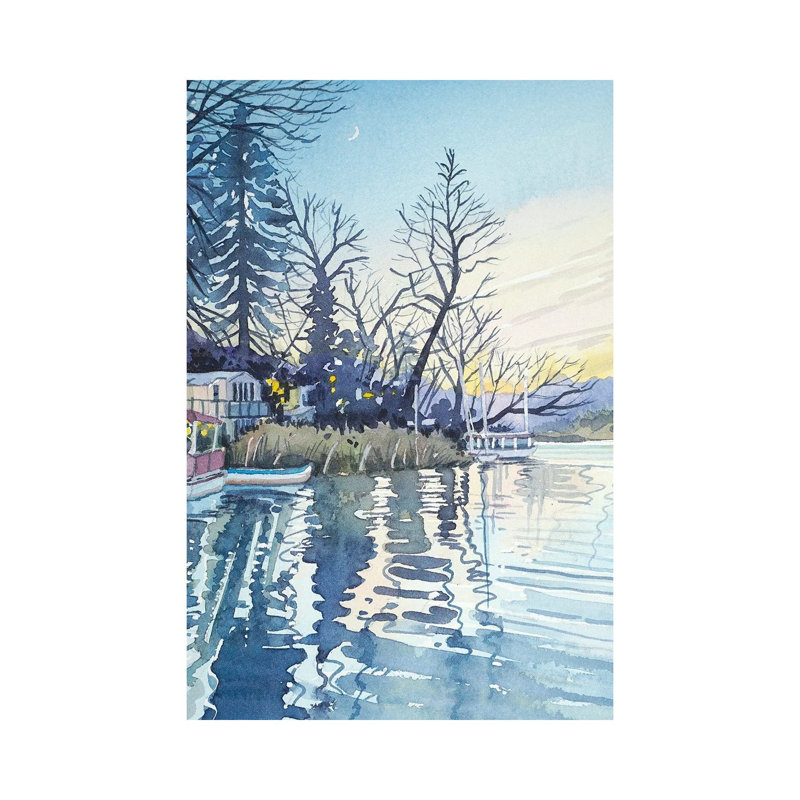 South Lakeshore - Sunset by Luisa Millicent - Wrapped Canvas Painting