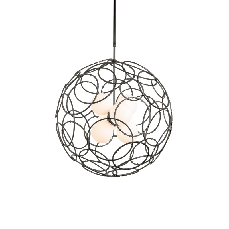 Olympus 6 - Light Unique/Statement Globe Chandelier, 54.6" H x 31" W x 31" D, Natural Iron