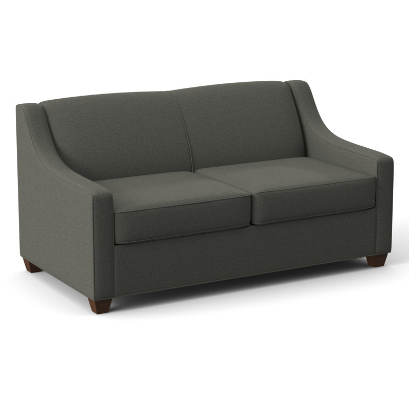 Phillips 68" Square Arm Loveseat with Reversible Cushions, Montana Walnut, Dorset Ash