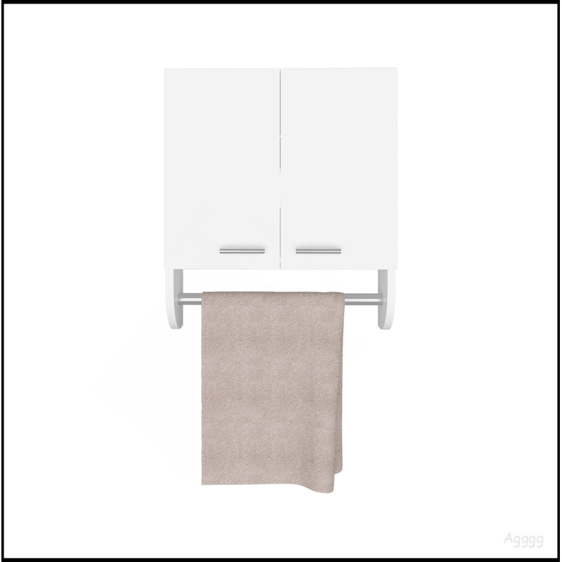Pharmacie H 20,30 po, avec 2 tablettes et 2 portes, blanc, White