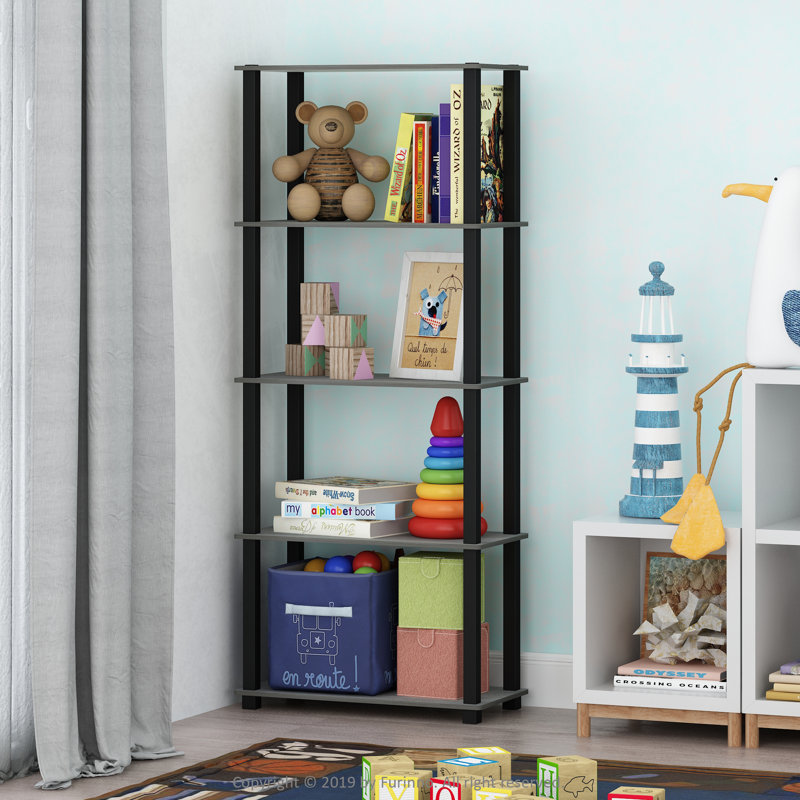 Maxine 59.9cm W Manufactured Wood Shelving Unit, French Oak Grey/Black