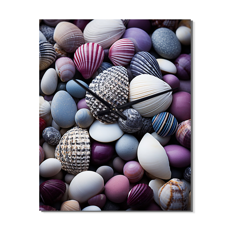 Beach Shells and Shadows II - Horloge murale nautique et de plage, Petit