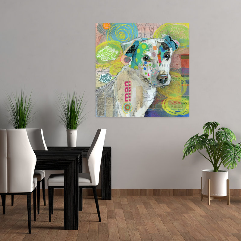 «The Ham Man», art abstrait contemporain pour chien, H 36 po x l 36 po