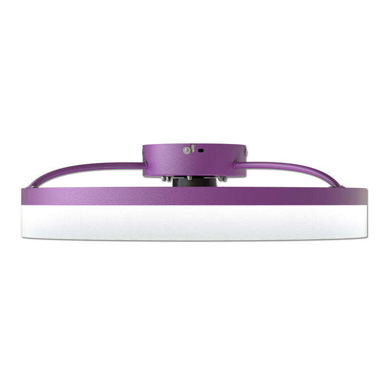 Ventilateur de plafond fermé à profil bas avec lumière 19,7 pouces Fydry, Mauve, Ensemble d'éclairage; Télécommande