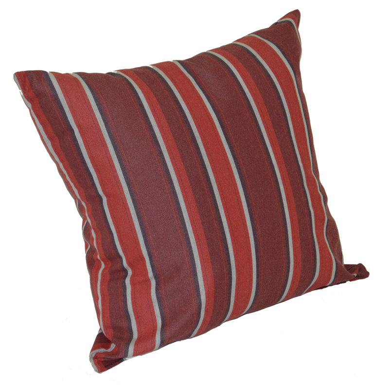 Sundown Striped Outdoor Reversible Throw Pillow, 20" H x 20" W, Red Stripe