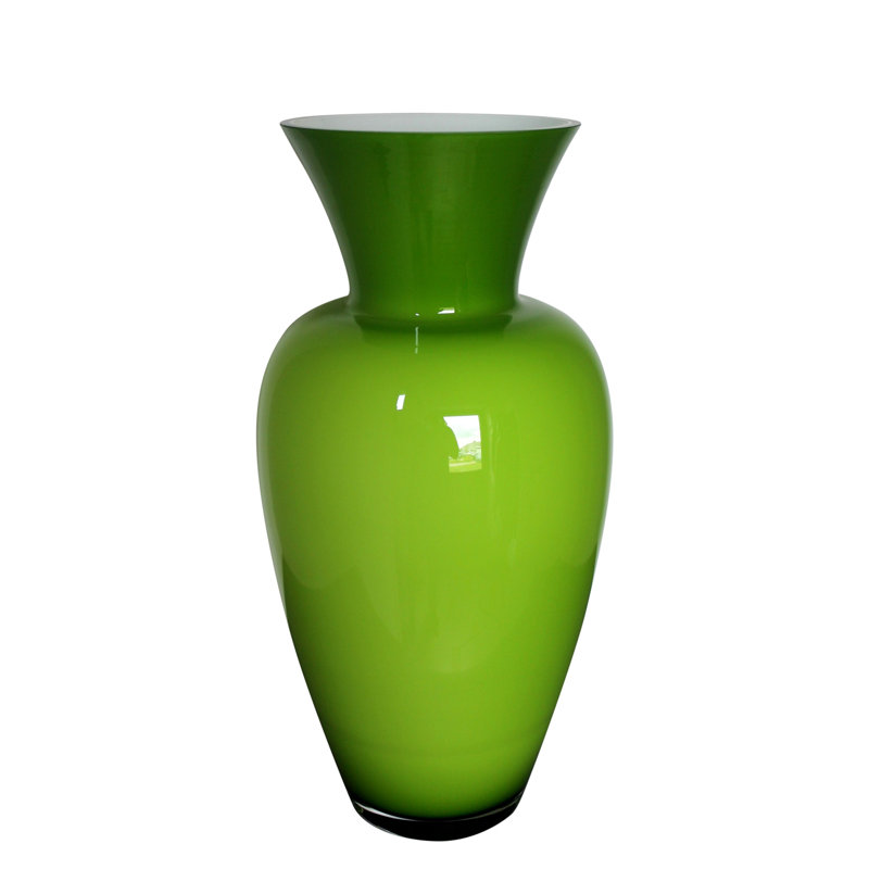 Paolino Glass Table Vase, 25.5" H x 12.75" W x 12.75" D, Green