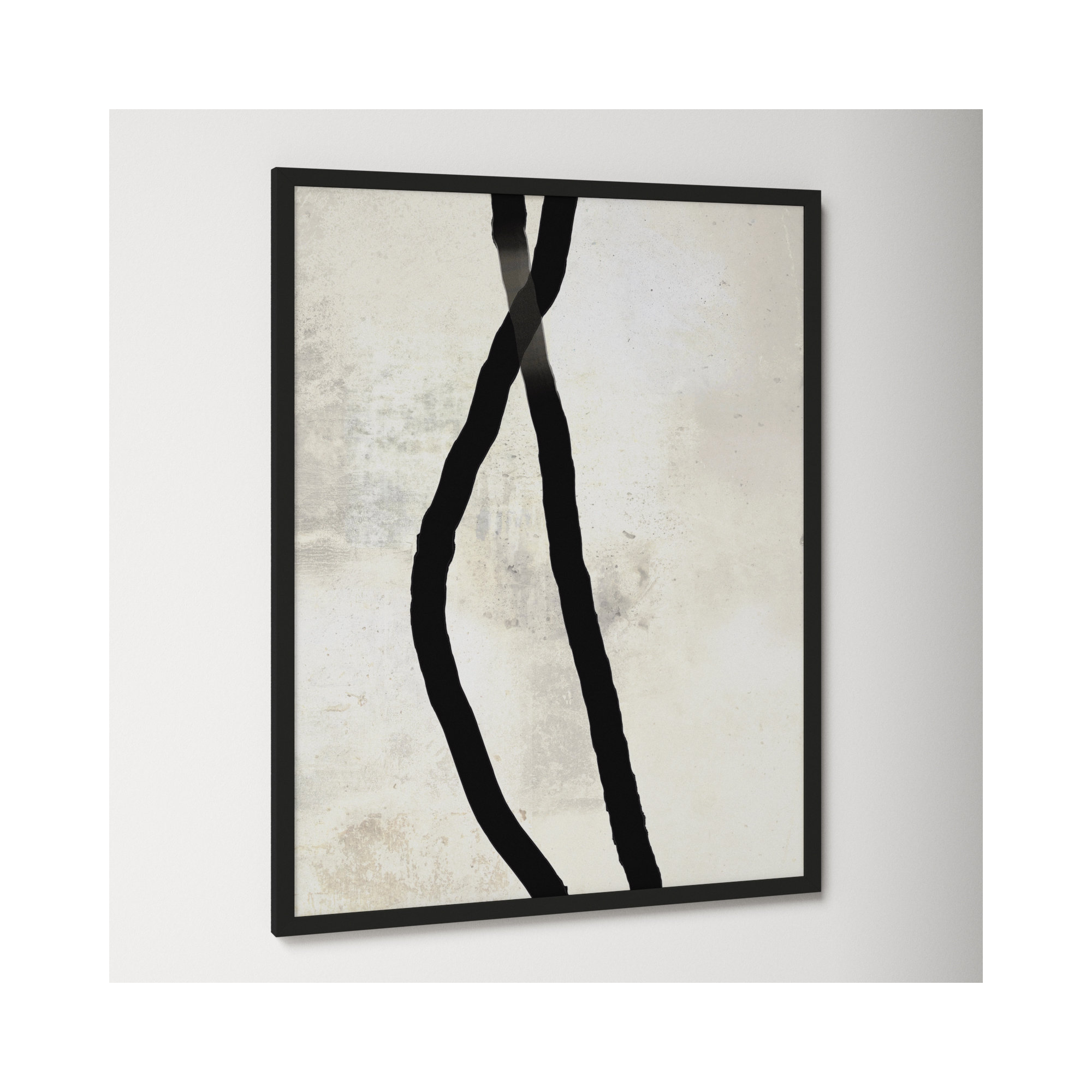 Black Rope 4 by Jacques Pilon, 38" H x 30" W x 1.25" D, Black