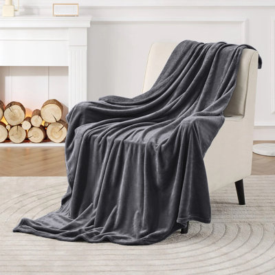 Oxford Homeware Mink Faux/Fur Flannel Fleece Premium Throw Blanket – Cozy,  Soft, Reversible Plush For Bed & Sofa