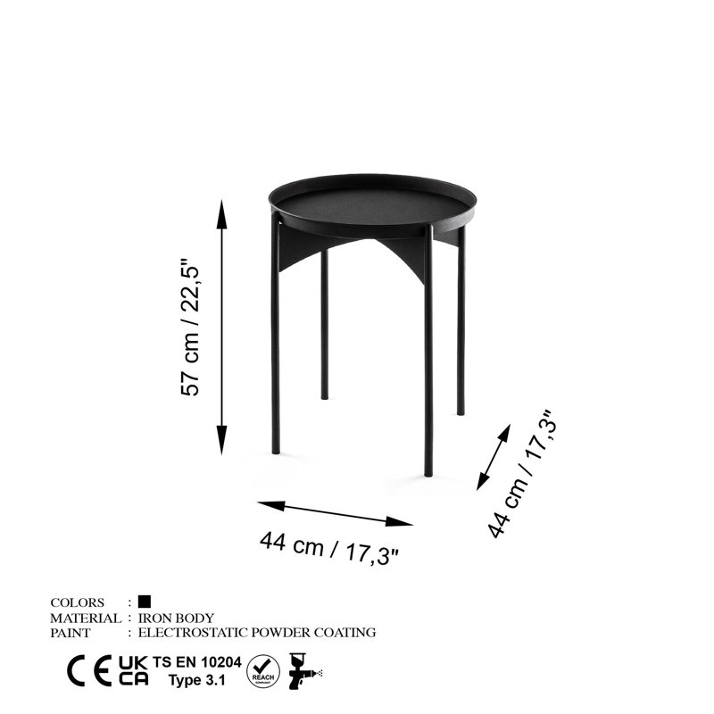 Table basse industrielle moderne en métal noir, 17,3 po x 22,4 po x 17,3 po | Fabrication 100% durable en métal | Léger à 5,3 lb, facile à assembler | Conception élégante pour les salons et les bureaux contemporains