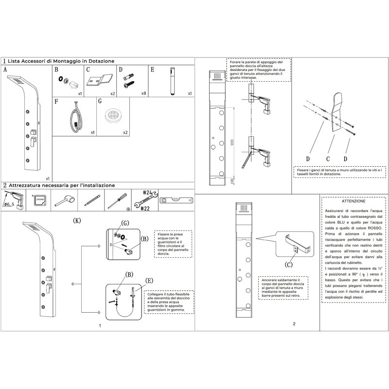 Hydromassage Shower Tower Panel