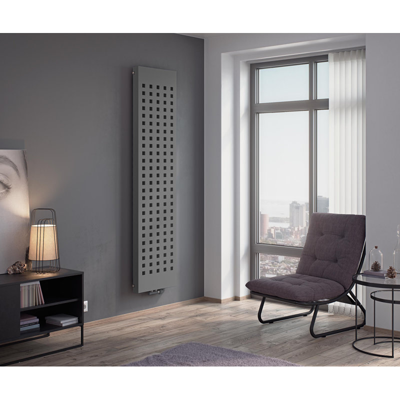 Aniyah Vertical Designer Radiator, Anthracite, 180cm H x 43.6cm W x 8.8cm D