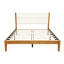 Structure de lit plateforme Mid-Century moderne avec tête de lit tapissier, support de lattes en bois massif, aucun sommier requis, assemblage facile, très grand lit-1283630073-1283630079