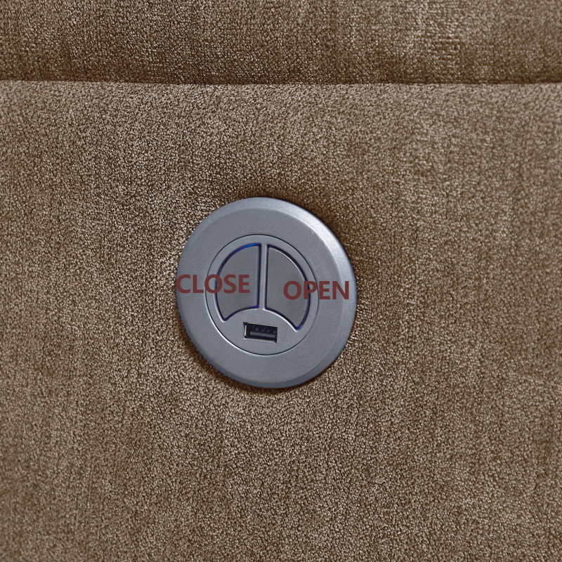 Upholstered Massage Chair, Brown Polyester