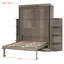 Lit escamotable rotatif avec armoire murale cachée, deux tablettes latérales à 3 niveaux, bureau convertible, supports de rangement supplémentaires-99094947