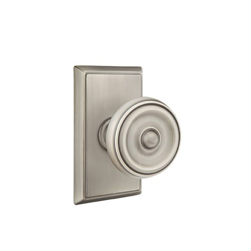 Privacy Waverly Knob with Rectangular Rose, Antique Nickel