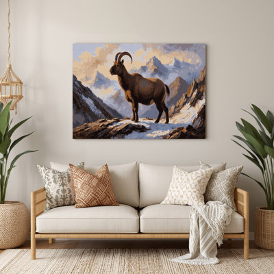 Wildlife Himalayan Tahr Beige Metal Wall Art