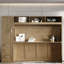 Lit escamotable avec garde-robe, tiroirs et tablettes ouvertes Andrews