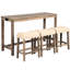 Table de bar et chaise en bois de mousse souple, brun