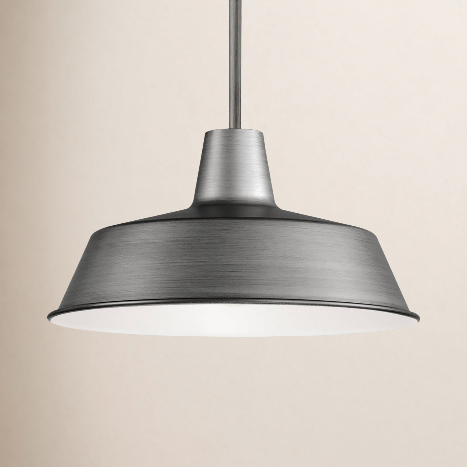 Jorgie Outdoor Steel Pendant, Weathered Zinc
