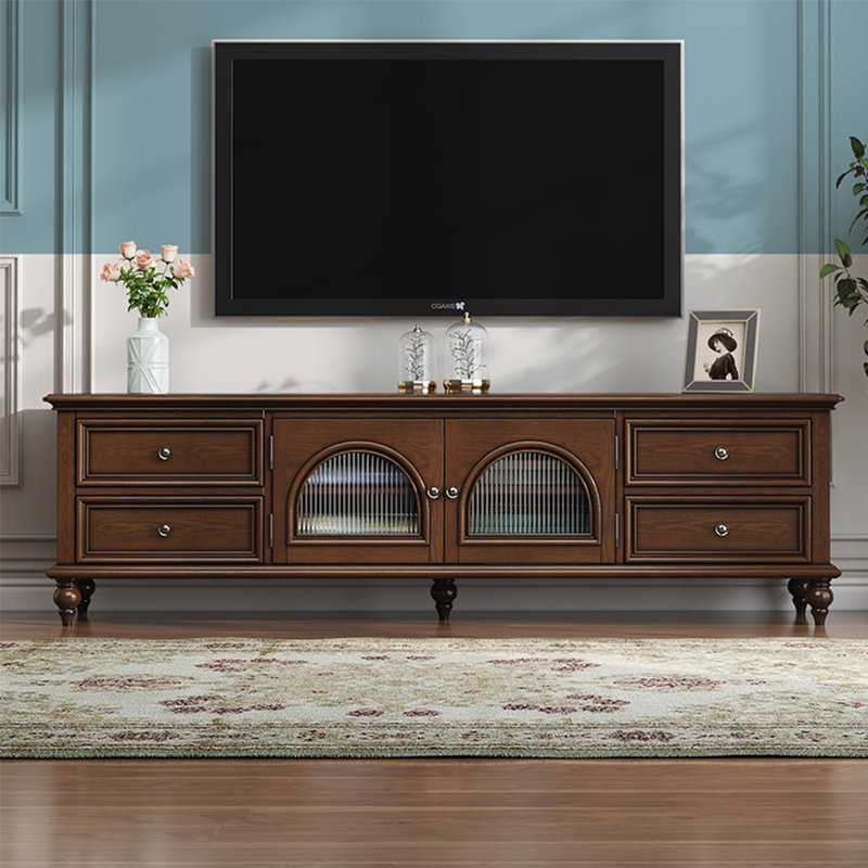 TV cabinet solid wood frame, durable, 62.99"
