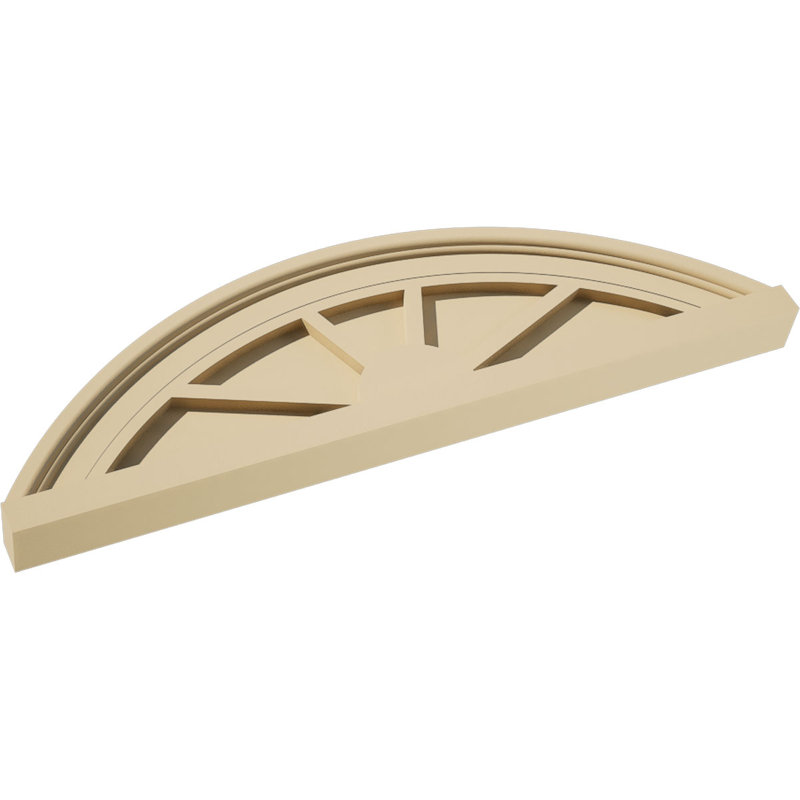 Segment Arch 4 Spoke Signature Urethane Combination Pediment, Primed Tan, 24" x 7" x 2", None
