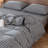 MooMee Gingham Duvet Cover Set with Zipper Closure 8 Ties 100% Washed Cotton Linen Like Breathable Lightweight-115836944-115836937