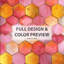 Housse de couette Hexagon Honeycomb in Sunset Tones - Ensemble de literie doré-137327403