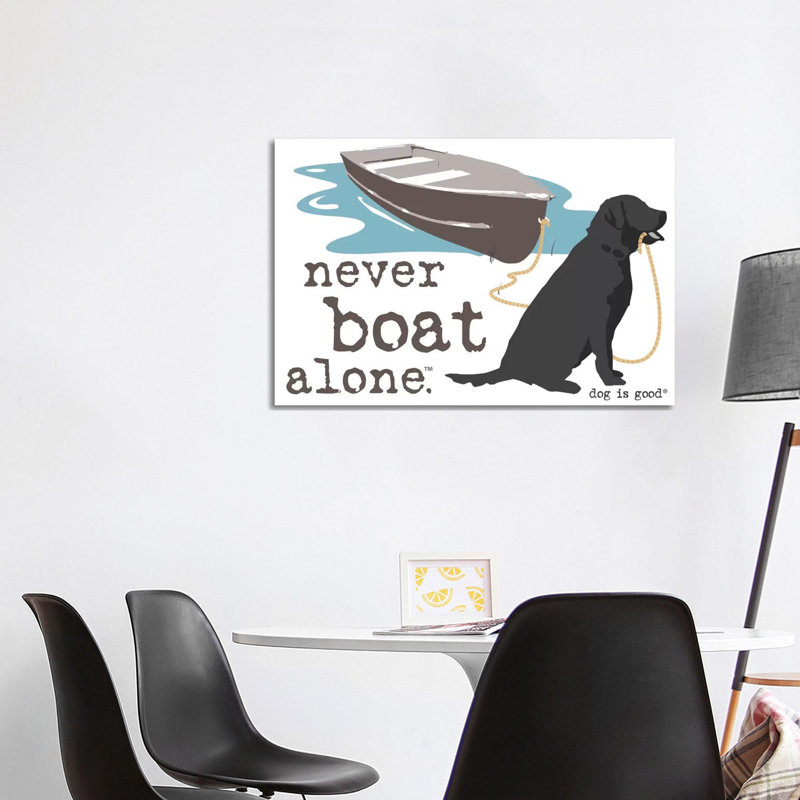 Never Boat Alone II by Dog Is Good And Cat Is Good - Wrapped Canvas Gallery-Wrapped Canvas Giclée