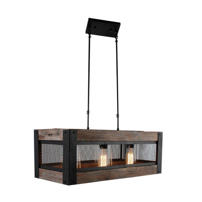 3 - Light Dimmable Square / Rectangle Chandelier