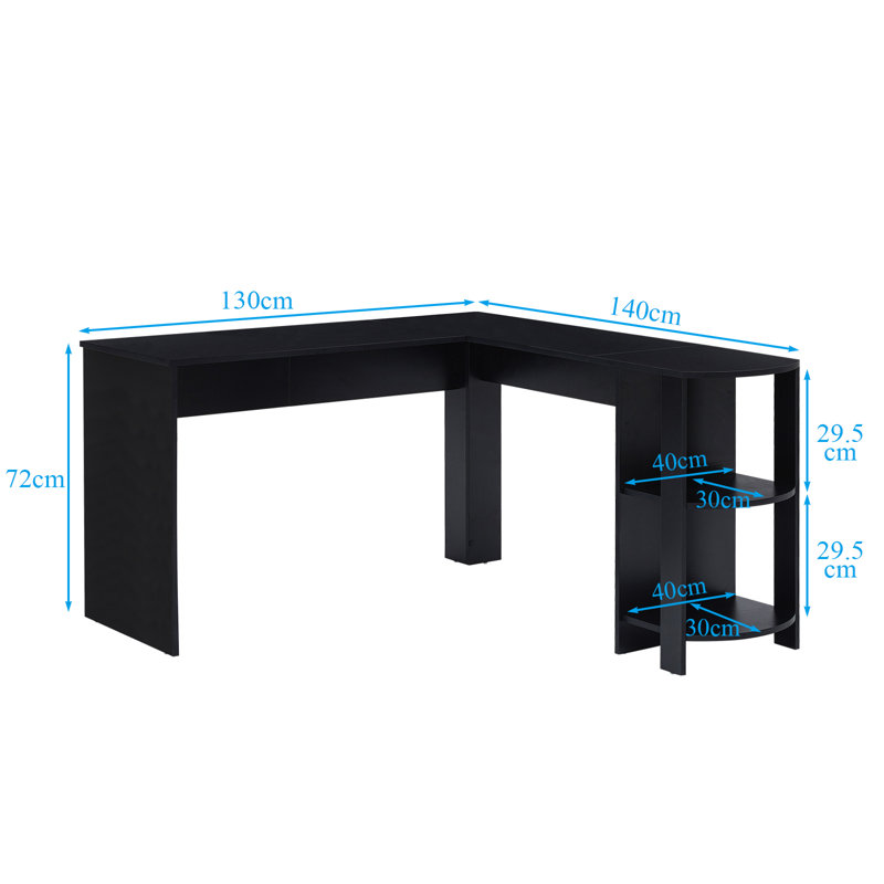 L-Shaped Computer Desk, Black