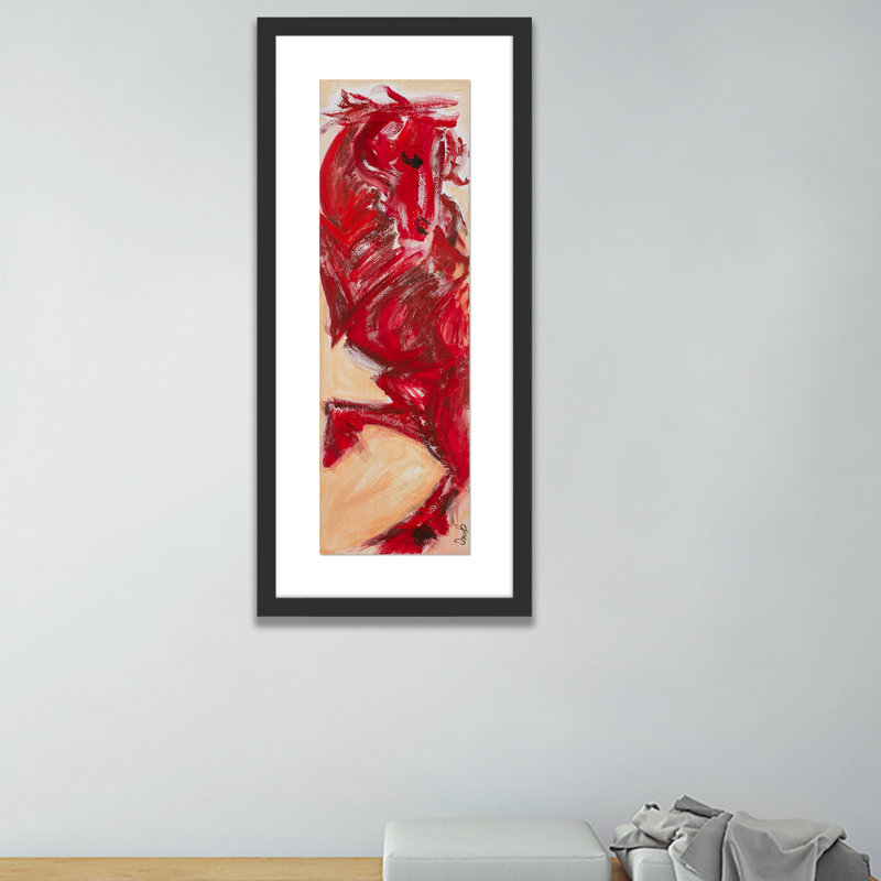 Big Red Print by Donna Bernstein, Black, 40" H x 17" W x 2.5" D