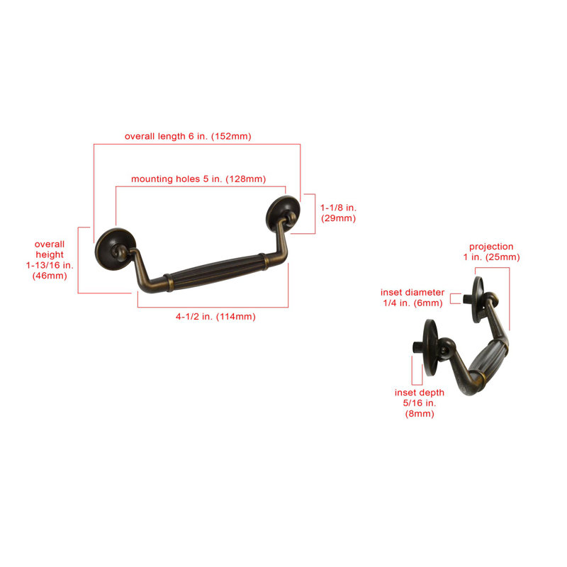 Arcadia 5" Center to Center Drop Handle