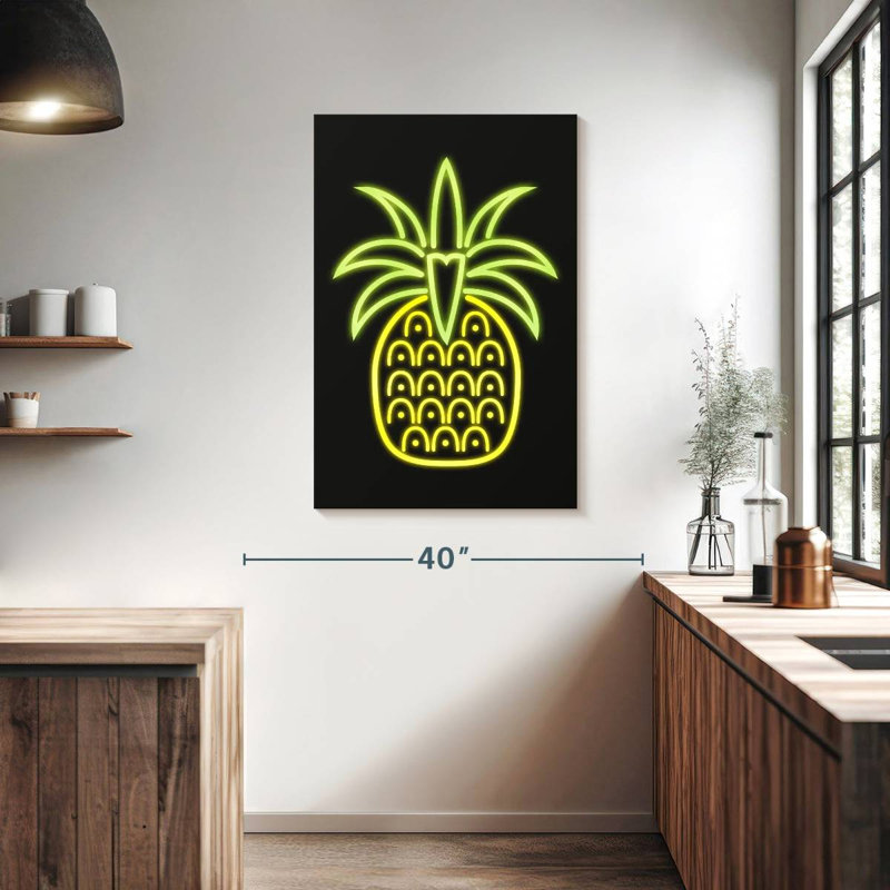 Yarlin Neon Pineapple, 39" H x 26" W
