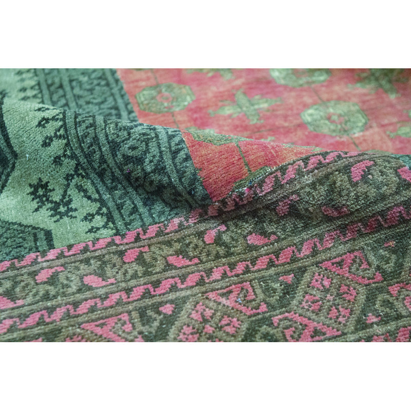 Afghan Hand Woven Wool Patchwork Area Rug