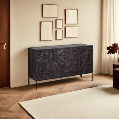 Light Luxury Carved Sideboard