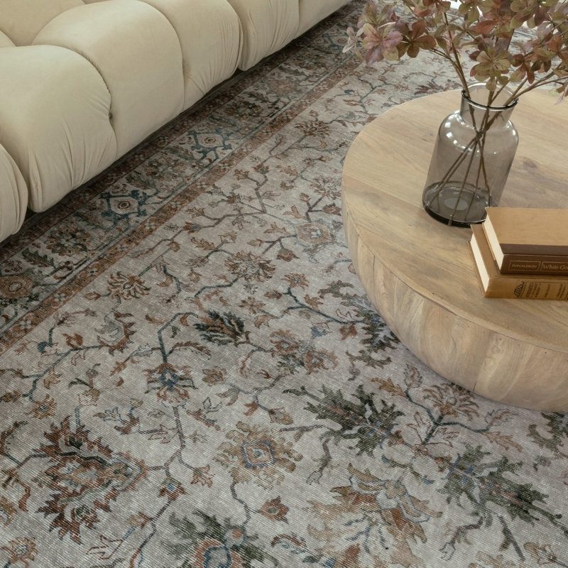 Shisler Oriental Machine Washable Non Skid Area Rug , Rectangle 5' x 7'
