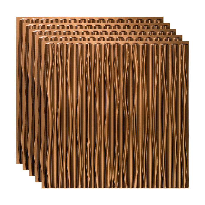 Panneau de plafond décoratif vertical en vinyle 2 pi x 2 pi FASÄDE Dunes, Bronze huilé