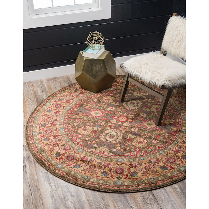 Tapis à motif oriental bronze Stirling, Rond 6 pi