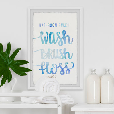 Beautiful Bathroom Rules 1 Piece Single Picture Frame Wall Art