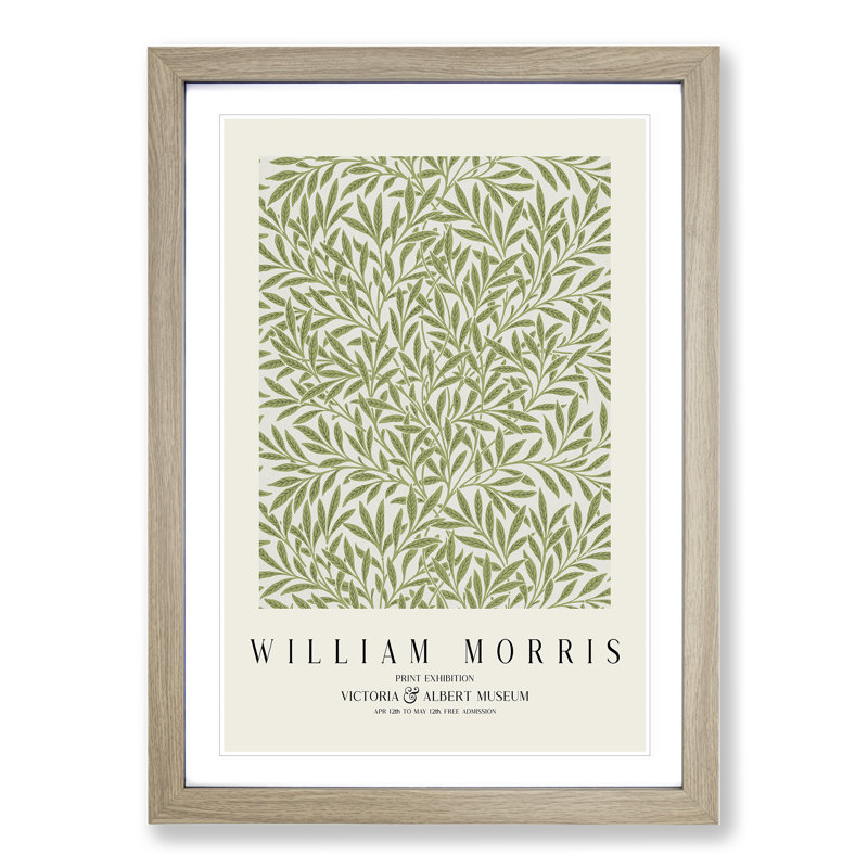 Willow Pattern Vol.1 Print by William Morris - Picture Frame Painting, Oak, 48cm H x 36cm W x 2cm D