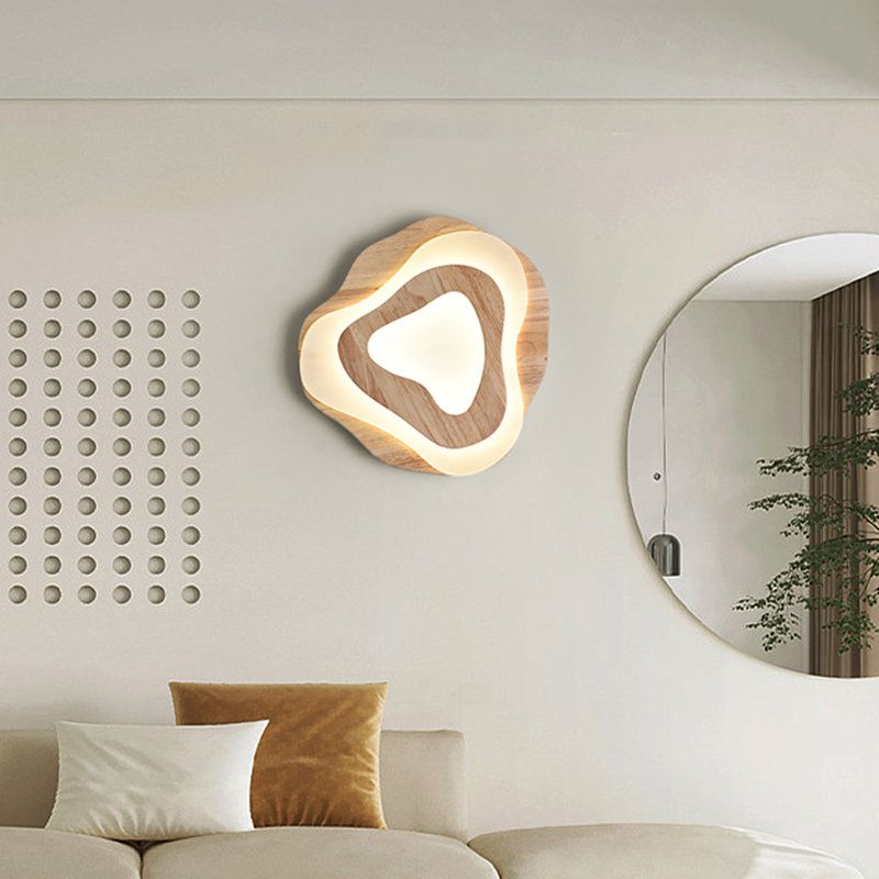 Wood LED Flush Mount, 2.75" H x 15.74" W x 15.71" D