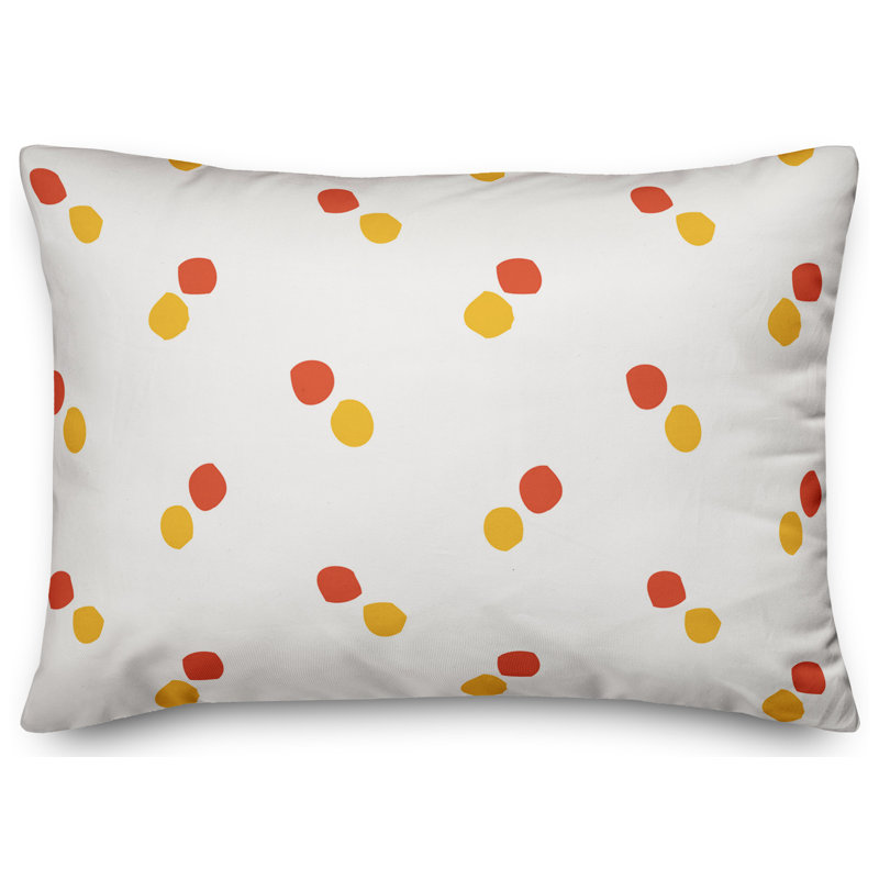 Polka Dots Reversible Throw Pillow, Red/Yellow