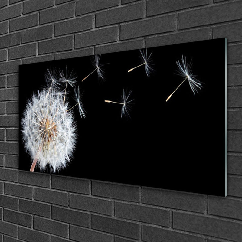 Dandelion Floral - No Frame Print on Glass
