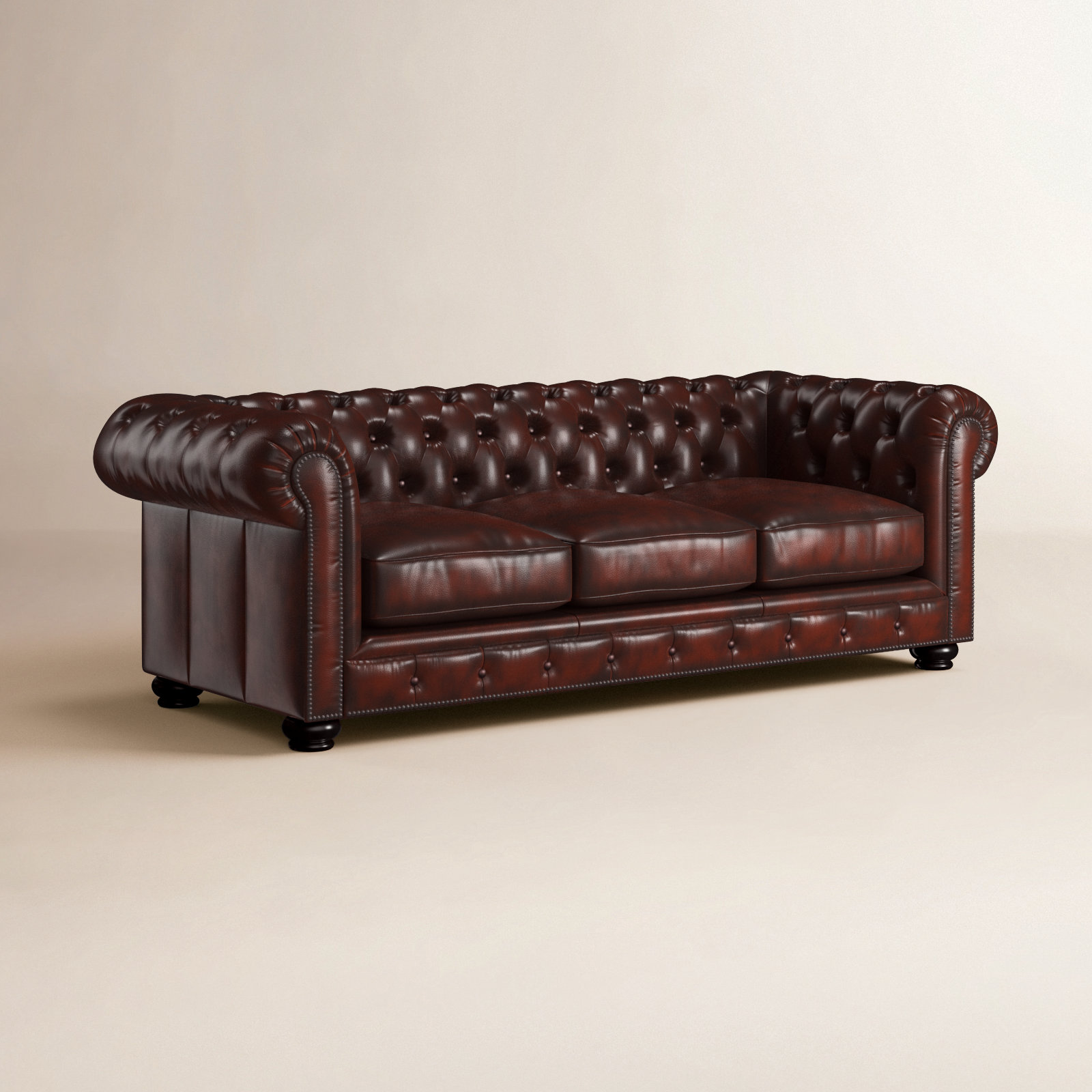 Freddie 95" Genuine Leather Sofa, Mainland Dune Revolution®