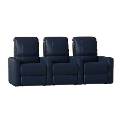 Upholstered Home Theater Seating with Cup Holder