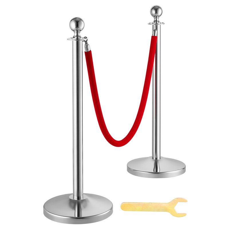 Poteaux de poteau de contrôle des foules de VEVOR avec cordes en velours de 5 pi et base remplissable